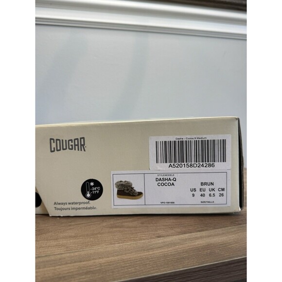 Cougar Winter Snow Boots Size 9 Women's Brown Cocoa Dasha Faux Fur Lace Up Zip - Picture 9 of 9